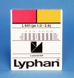 L651 LYPHAN Streifen pH 1,0 bis 2,8